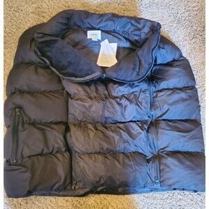 NWT Seraphine MAN Mens Babywearing Puffer Vest Black Size L Kangaroo Pouch Coat
